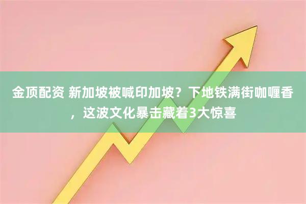 金顶配资 新加坡被喊印加坡？下地铁满街咖喱香，这波文化暴击藏着3大惊喜
